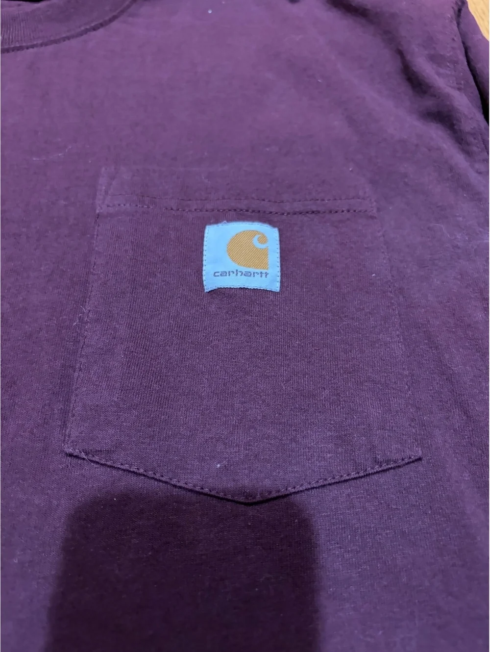Men's Carhartt loose-fit long-sleeve pocket t-shirt burgundy L LARGE